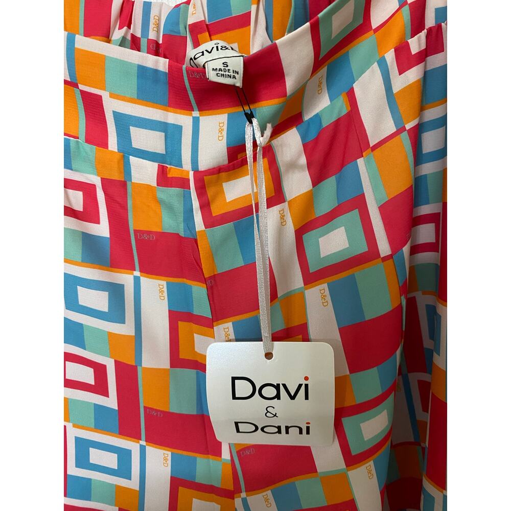 Davi & Dani Retro Colorblock Beach Pants Size S N… - image 2